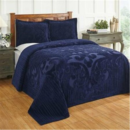 BETTER TRENDS Ashton Cotton Bedspread, Navy - Full & Double Size BSASDONV